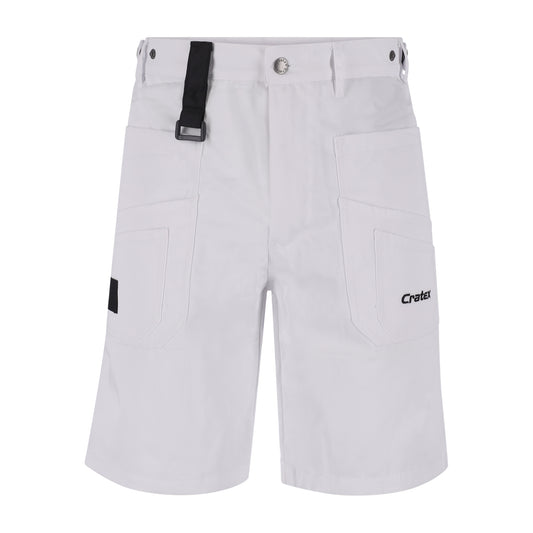 Witte Potsdam (schilder)shorts van Cratex met Cratex logo op een van de zakken